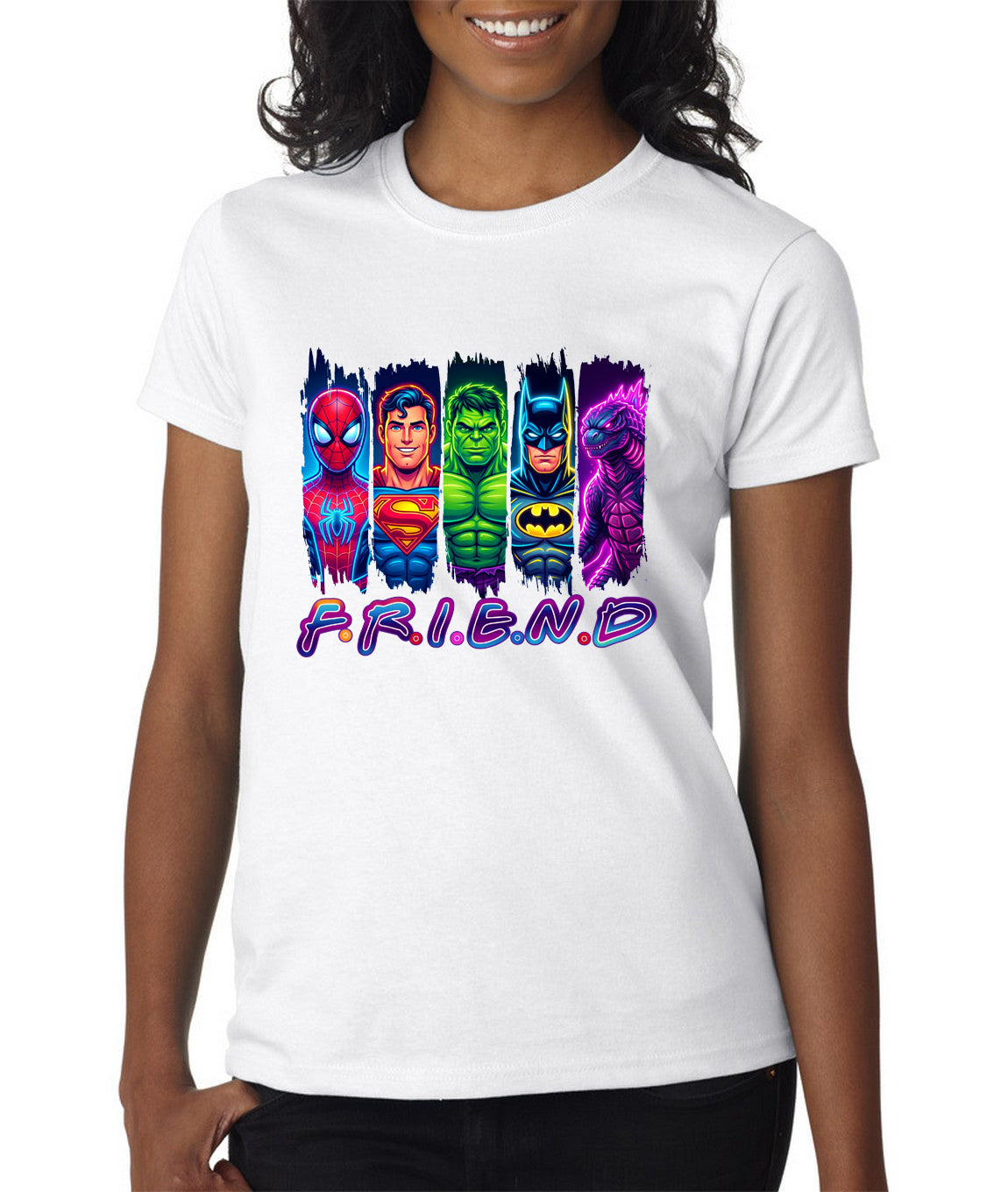 Superheroes Friend T-Shirt Kids Regular Fit DTF Full Colour Print High Quality Round Neck Tee, Casual Street Fashion Short Sleeve Crew Neck T-Shirt for Summer Spring, Fashion Top for Daily Wear (Copy) (Copy)