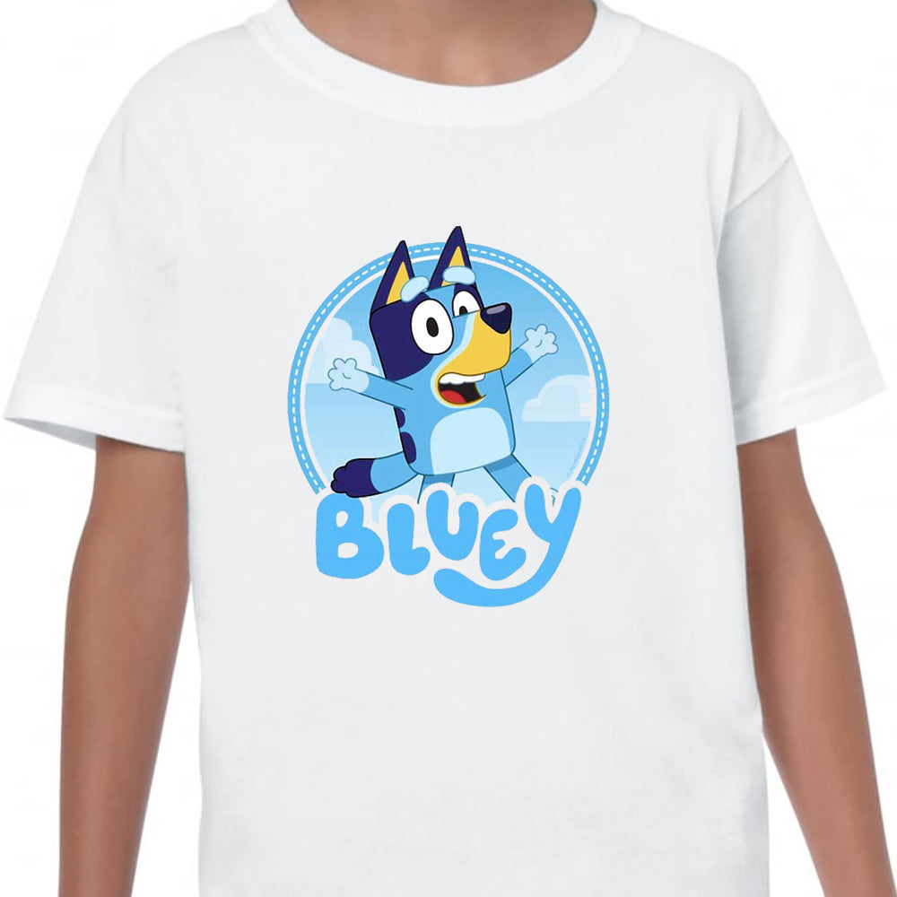 Bluey Cartoon Kids T-shirt Cute Funny Gift Tee Soft Comfortable Unisex Boys Girls Top