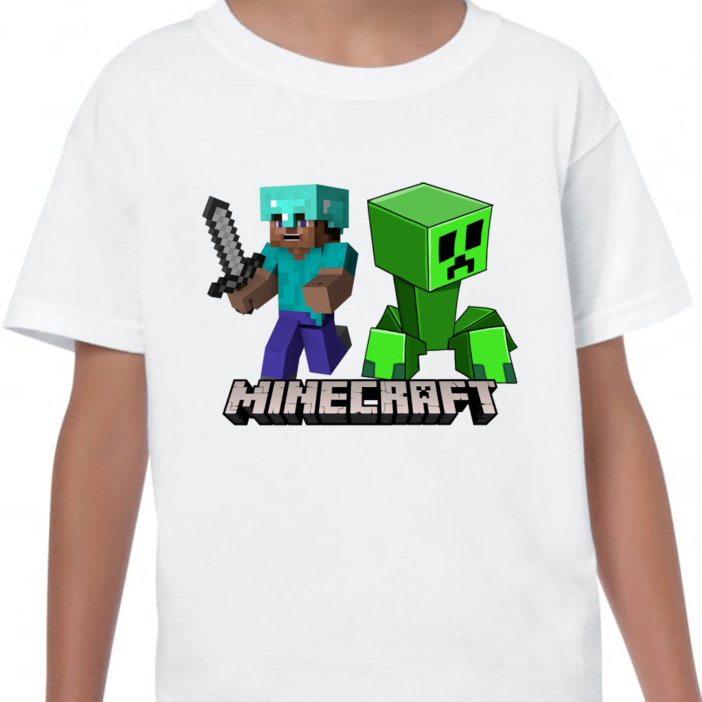 Minecraft Gaming Kids T-shirt Cute Funny Gift Tee Soft Comfortable Unisex Boys Girls Top