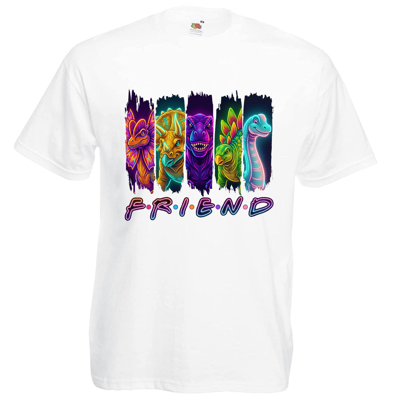 Dino Friend T-Shirt Kids Regular Fit DTF Full Colour Print High Quality Round Neck Tee, Casual Street Fashion Short Sleeve Crew Neck T-Shirt for Summer Spring, Fashion Top for Daily Wear (Copy) (Copy) (Copy)