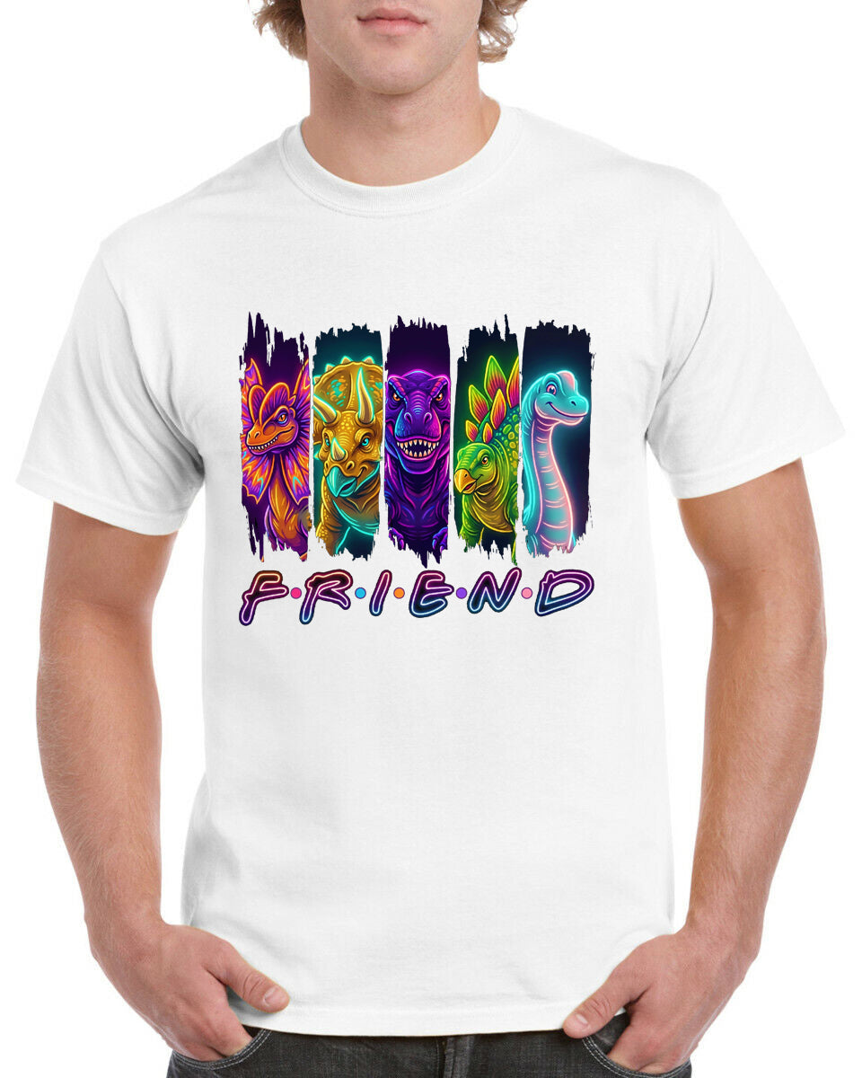 Dino Friend T-Shirt Kids Regular Fit DTF Full Colour Print High Quality Round Neck Tee, Casual Street Fashion Short Sleeve Crew Neck T-Shirt for Summer Spring, Fashion Top for Daily Wear (Copy) (Copy) (Copy)
