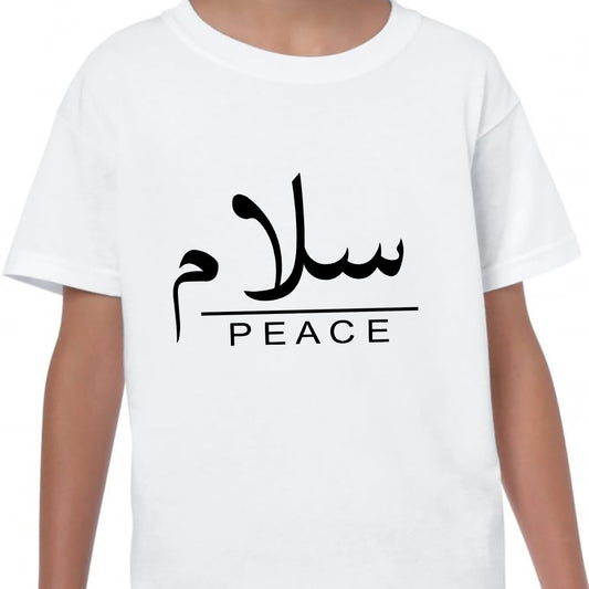 Peace not war Kids Regular Fit Letter Print Round Neck Tee, Casual Street Fashion Short Sleeve Crew Neck T-Shirt for Summer Spring, Fashion Top for Daily Wear Support Peace