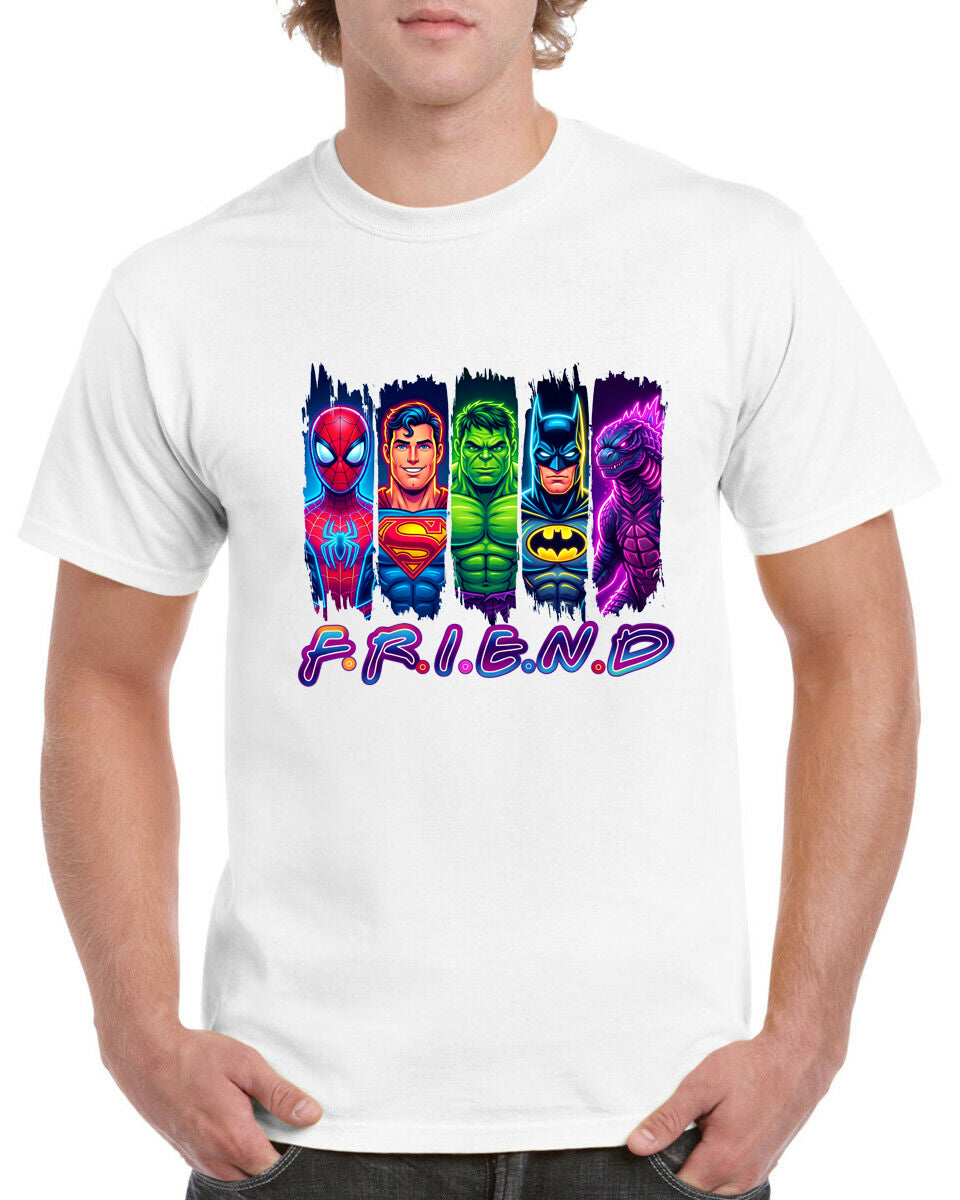 Superheroes Friend T-Shirt Kids Regular Fit DTF Full Colour Print High Quality Round Neck Tee, Casual Street Fashion Short Sleeve Crew Neck T-Shirt for Summer Spring, Fashion Top for Daily Wear (Copy) (Copy)