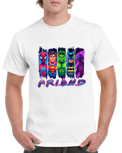 Superheroes Friend T-Shirt Kids Regular Fit DTF Full Colour Print High Quality Round Neck Tee, Casual Street Fashion Short Sleeve Crew Neck T-Shirt for Summer Spring, Fashion Top for Daily Wear (Copy) (Copy)
